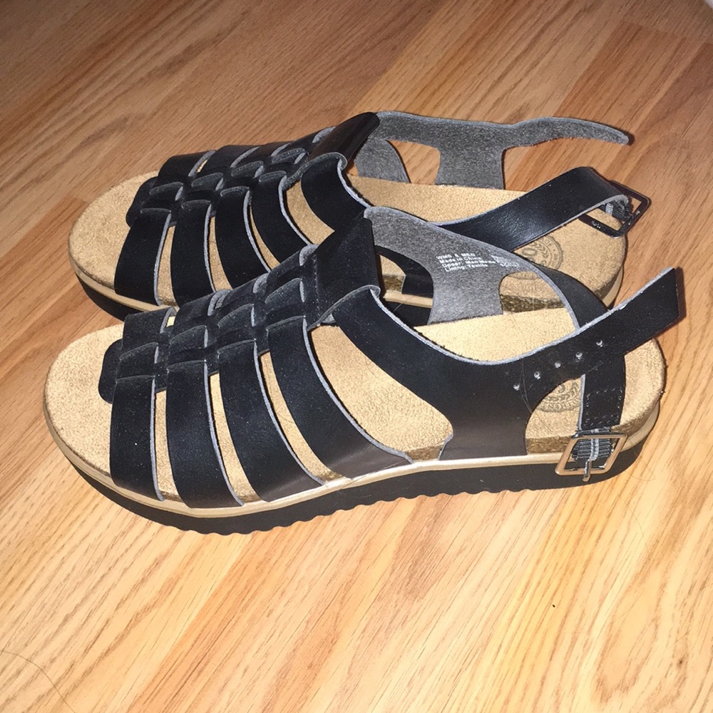 black sandals